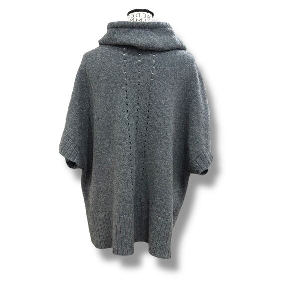 Smartwool Size S / M Crestone Gray Merino Wool Chunky Poncho Cowlneck Sweater - Picture 7 of 7